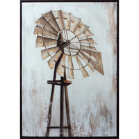 Framed Windmill Print Canvas