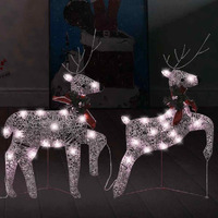 vidaXL Christmas Reindeers 2 pcs Gold 40 LEDs