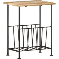 vidaXL Magazine Rack 15.7"x11.8"x19.7" Solid Mango Wood and Steel