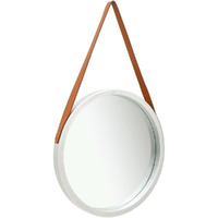 vidaXL Wall Mirror with Strap 16.7" Silver