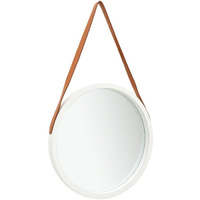 vidaXL Wall Mirror with Strap 16.7" White