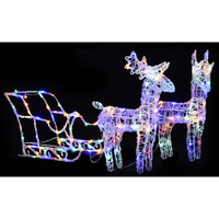 vidaXL Reindeers & Sleigh Christmas Decoration 160 LEDs 51.2" Acrylic