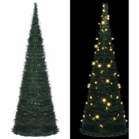 vidaXL Pop-up String Artificial Christmas Tree with LED Green 6 ft