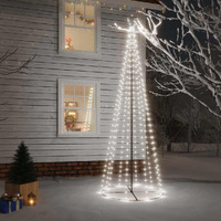 vidaXL Christmas Cone Tree Cold White 310 LEDs 3x10 ft