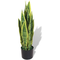 vidaXL Artificial Sansevieria Plant with Pot 25.6" Green