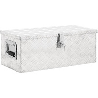 vidaXL Storage Box Silver 27.6"x12.2"x10.6" Aluminum