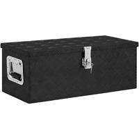 vidaXL Storage Box Black 27.6"x12.2"x10.6" Aluminum
