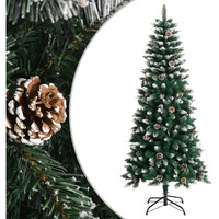 vidaXL Artificial Christmas Tree with Stand Green 59.1" PVC