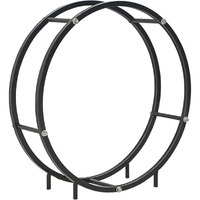vidaXL Firewood Rack Black 27.6"x7.9"x27.6" Steel