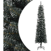 vidaXL Artificial Slim Christmas Tree with Stand Green 6 ft PVC