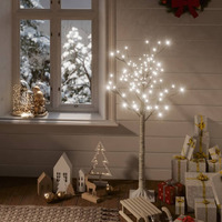 vidaXL Christmas Tree 128 LEDs 4 ft Cold White Willow Indoor Outdoor
