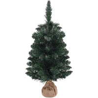 vidaXL Artificial Christmas Tree with Stand and LEDs Green 3 ft PVC