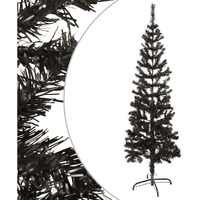 vidaXL Slim Christmas Tree Black 5 ft