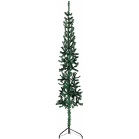 vidaXL Slim Artificial Half Christmas Tree with Stand Green 5 ft