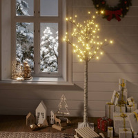 vidaXL Christmas Tree 156 LEDs 5 ft Warm White Willow Indoor Outdoor