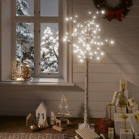 vidaXL Christmas Tree 156 LEDs 5 ft Cold White Willow Indoor Outdoor