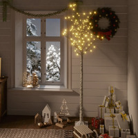 vidaXL Christmas Tree 200 LEDs 6 ft Warm White Willow Indoor Outdoor