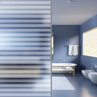 vidaXL Frosted Privacy Window Film Adhesive Stripes 3'x16.4'