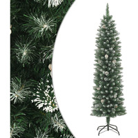 vidaXL Artificial Slim Christmas Tree with Stand 5 ft PVC