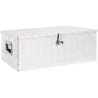 vidaXL Storage Box Silver 35.4"x18.5"x13.2" Aluminum