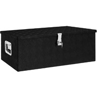 vidaXL Storage Box Black 35.4"x18.5"x13.2" Aluminum