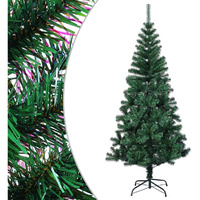 vidaXL Artificial Christmas Tree with Iridescent Tips Green 5 ft PVC
