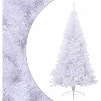 vidaXL Artificial Half Christmas Tree with Stand White 6 ft PVC