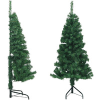 vidaXL Corner Artificial Christmas Tree Green 5 ft PVC