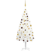 vidaXL Artificial Christmas Tree with LEDs&Ball Set White 70.9"