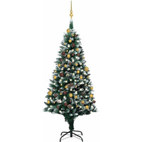 vidaXL Artificial Christmas Tree with LEDs&Ball Set&Pinecones 70.9"