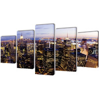 Canvas Wall Print Set Birds Eye View of New York Skyline 79" x 39"
