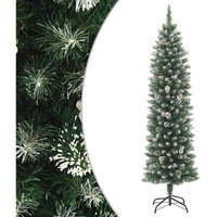 vidaXL Artificial Slim Christmas Tree with Stand 6 ft PVC