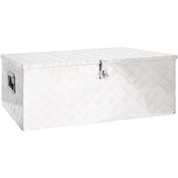 vidaXL Storage Box Silver 39.4"x21.7"x14.6" Aluminum