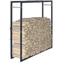 vidaXL Firewood Rack Black 39.4"x9.8"x39.4" Steel