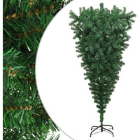 vidaXL Upside-down Artificial Christmas Tree with Stand Green 7 ft