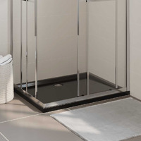 vidaXL Rectangular ABS Shower Base Tray Black 31.5"x39.4"