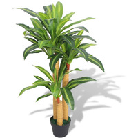 vidaXL Artificial Dracaena Plant with Pot 39.4" Green