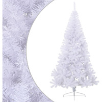 vidaXL Artificial Half Christmas Tree with Stand White 7 ft PVC