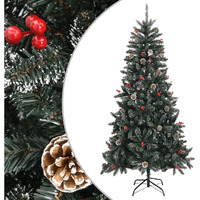 vidaXL Artificial Christmas Tree with Stand Green 82.7" PVC