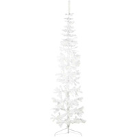 vidaXL Slim Artificial Half Christmas Tree with Stand White 8 ft