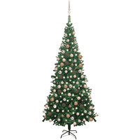 vidaXL Artificial Christmas Tree with LEDs&Ball Set L 94.5" Green