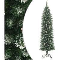 vidaXL Artificial Slim Christmas Tree with Stand 4 ft PVC