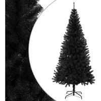 vidaXL Artificial Christmas Tree with Stand Black 8 ft PVC