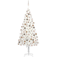 vidaXL Artificial Christmas Tree with LEDs&Ball Set White 94.5"