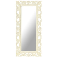 vidaXL Hand Carved Mirror White 43.3"x19.7" Solid Mango Wood