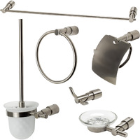 ALFI brand AB9508-BN Brushed Nickel 6 Piece Matching Bathroom Accessory Set