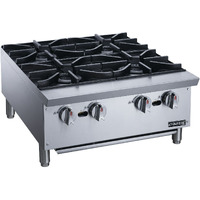 Commercial Gas Hotplate Cooktop in Stainless Steel with Four Lift-Off Burner Hot Plate(D0102HXZHD8.)