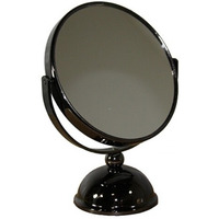 Vintage Pedestal Black 5X Magnification Vanity Mirror