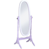Pretty Pastel Purple and White Cheval Standing Oval Mirror