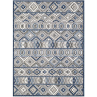 5 x 7 Gray Blue Aztec Pattern Indoor Outdoor Area Rug